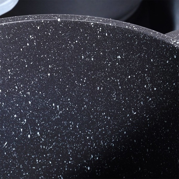 Garnki tradycyjne Orion GRANDE 4.2L — garnek granitowy z pokrywką szklaną, indukcja