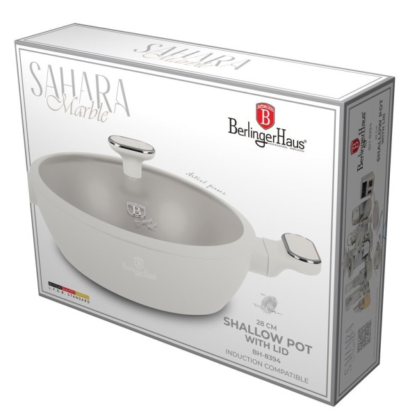 Garnek tradycyjny BerlingerHaus Sahara Marble BH-8394 28 cm z pokrywką