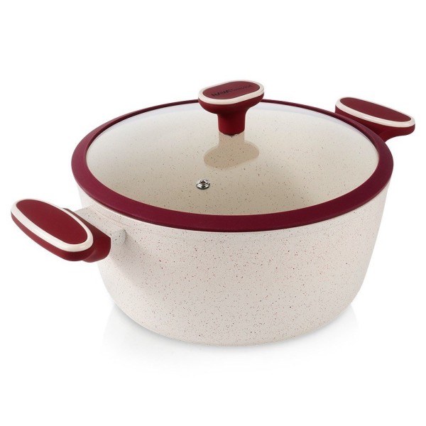 Garnek tradycyjny NAVA TERRESTRIAL 26 cm 5,2 L ze szklaną pokrywką, indukcja