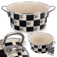 Каструля, Orion, Szachownica 22 см 3 л, емальована для індукції та газу — варіння/тушкування для дому