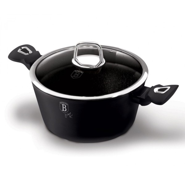 Garnkek Berlinger Haus BH-1851 2.5L 20cm Czarny Srebrny, idealny do gotowania codziennych posiłków