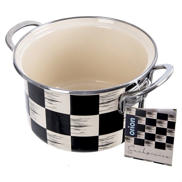 Garnek tradycyjny Orion SZACHOWNICA 18 cm 2 l — emaliowany, do kuchenek indukcyjnych i gazowych