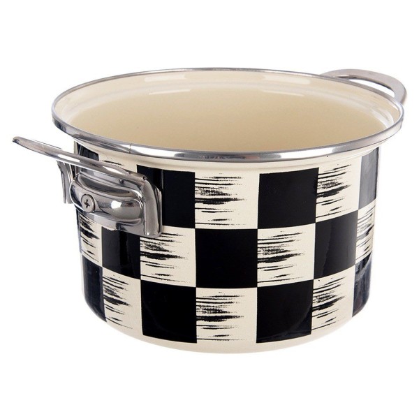 Garnek tradycyjny Orion SZACHOWNICA 18 cm 2 l — emaliowany, do kuchenek indukcyjnych i gazowych