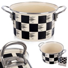 Garnek tradycyjny Orion SZACHOWNICA 18 cm 2 l — emaliowany, do kuchenek indukcyjnych i gazowych