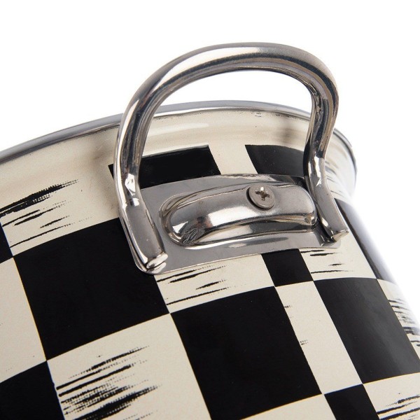 Garnek tradycyjny Orion SZACHOWNICA 18 cm 2 l — emaliowany, do kuchenek indukcyjnych i gazowych