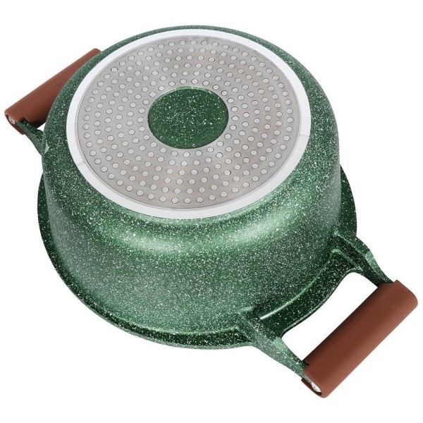 Garnek tradycyjny NAVA OMEGA 24 cm 4,4 L — granitowy, nieprzywierający, indukcja/gaz z pokrywką