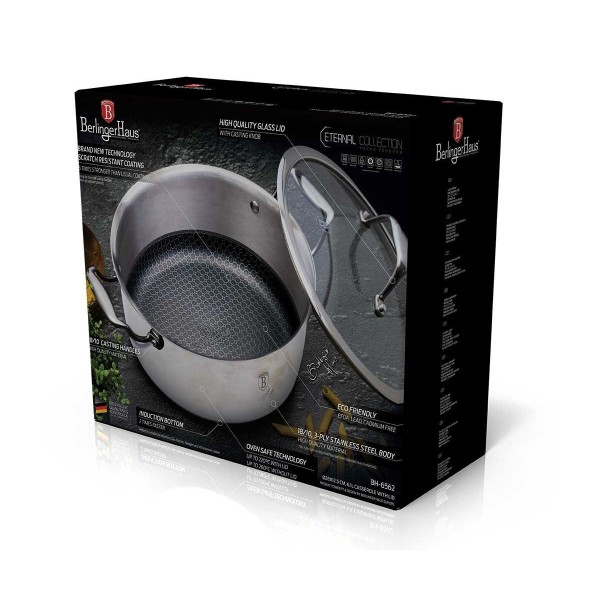 Garnek stalowy Berlinger Haus Eternal Collection BH-7446 6.1L 28cm do gotowania dużych potraw