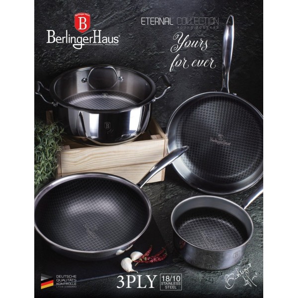Garnek stalowy Berlinger Haus Eternal Collection BH-7446 6.1L 28cm do gotowania dużych potraw