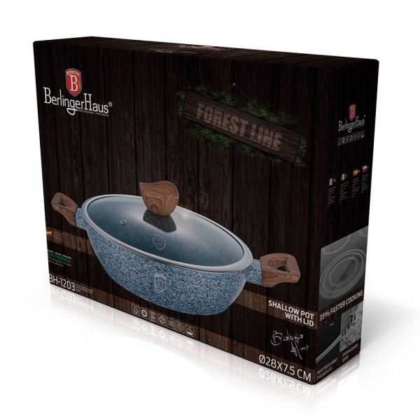 Wok Berlinger Haus Forest Line BH-1203 granitowy 28 cm 3,8 L do smażenia i przyrządzania potraw