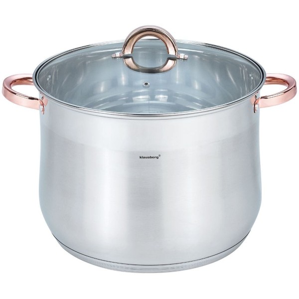 Garnek stalowy Klausberg KB-7796 Rose Gold 16L 30cm do gastronomii, idealny do dużych potraw
