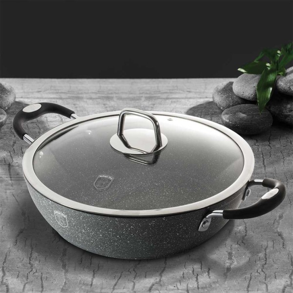 Кухонний каструля Berlinger Haus BH-1158 Gray Stone Touch 3.8 л, 28 см для готування