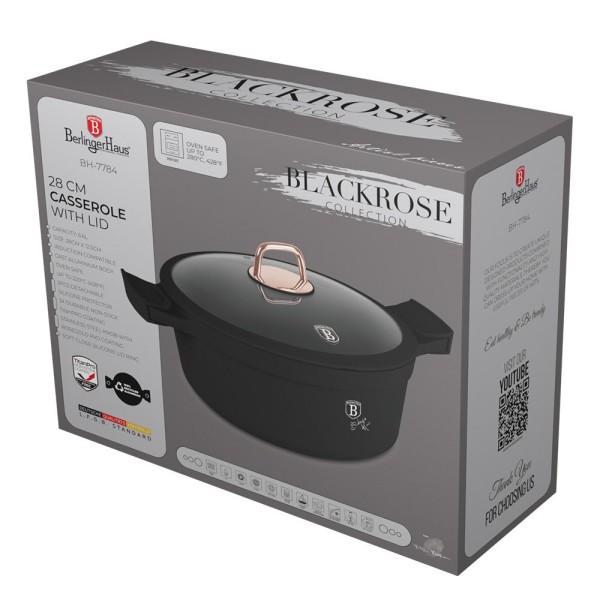 Garnek tradycyjny BarlingerHaus BH-7784 Black Rose Collection 28 cm z pokrywką
