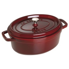Garnek żeliwny Staub La Cocotte owalny 4,2 l – idealny do duszenia i pieczenia, grenadynowy