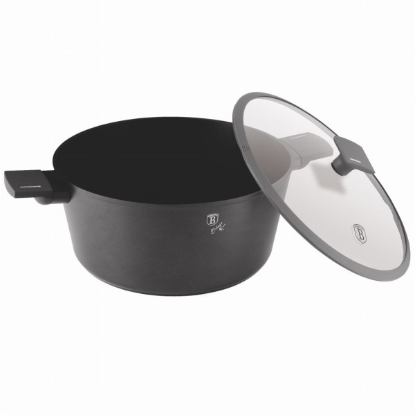 Garnek Berlinger Haus BH-8133 antracyt 30cm 8L z pokrywką do gotowania dla dużej rodziny