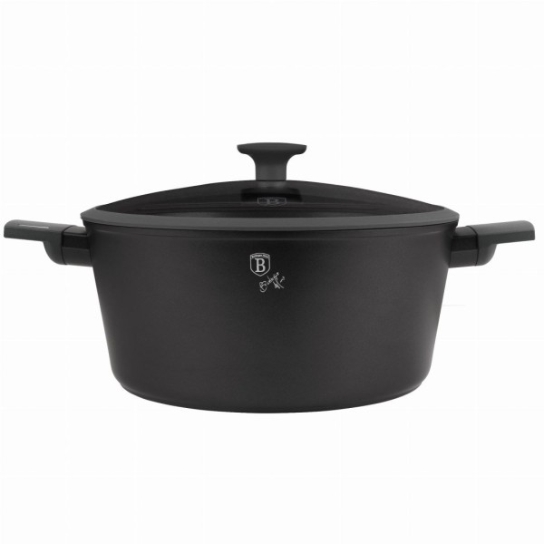 Garnek Berlinger Haus BH-8133 antracyt 30cm 8L z pokrywką do gotowania dla dużej rodziny