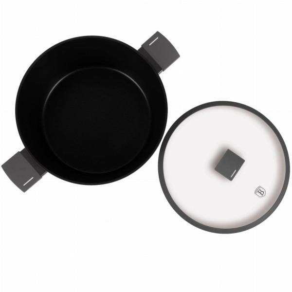 Garnek Berlinger Haus BH-8133 antracyt 30cm 8L z pokrywką do gotowania dla dużej rodziny