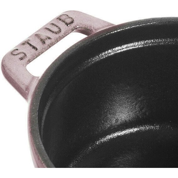 Mini garnek żeliwny Staub Mini Cocotte 250 ml z motywem kwiatu wiśni, idealny do serwowania małych porcji
