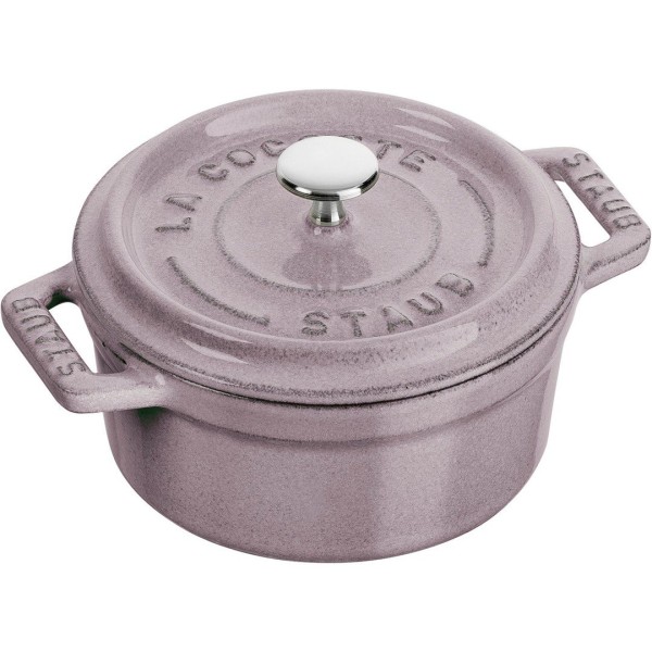 Mini garnek żeliwny Staub Mini Cocotte 250 ml z motywem kwiatu wiśni, idealny do serwowania małych porcji