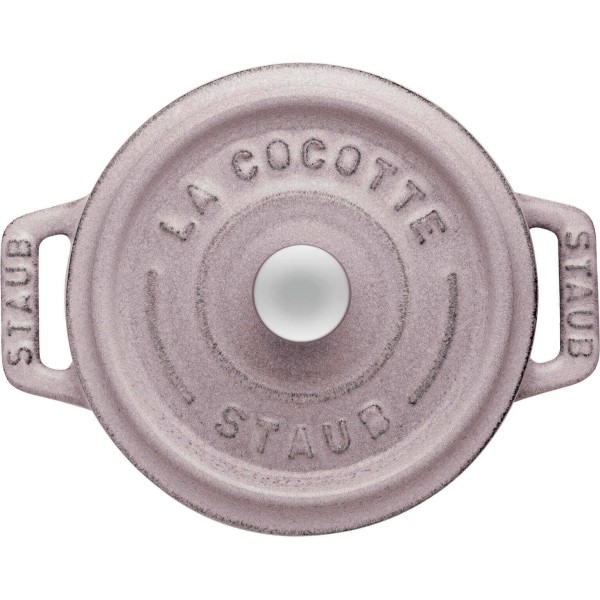 Mini garnek żeliwny Staub Mini Cocotte 250 ml z motywem kwiatu wiśni, idealny do serwowania małych porcji