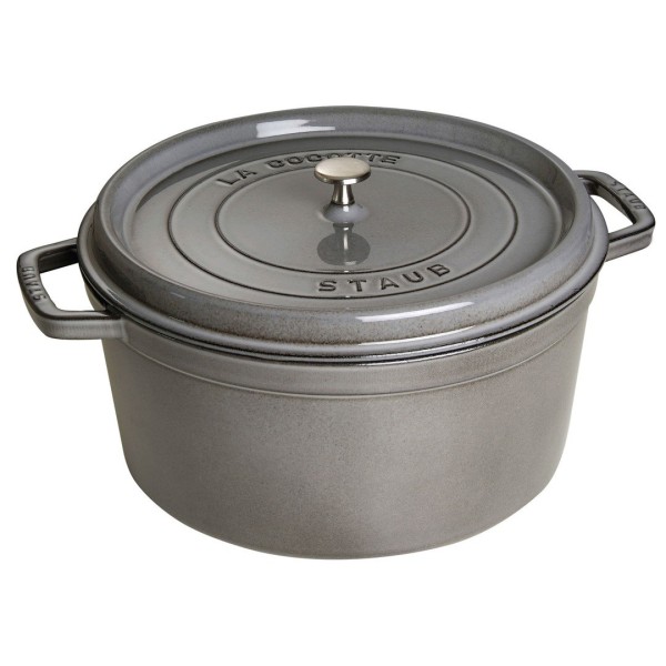 Гаряча Кухонна Каструля Staub La Cocotte Чавунна 8,35 л, Графітова для Традиційного Приготування