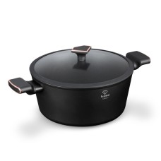 Garnek tradycyjny Fashion TV FTV-0039 28 cm Matte Black z pokrywką, Rose Gold