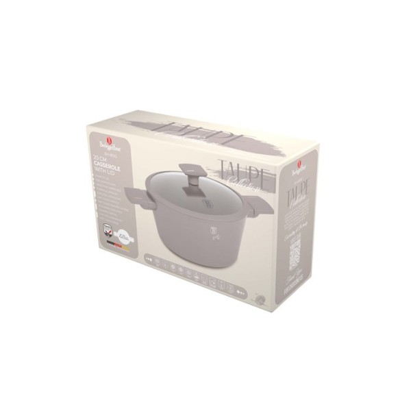Garnek tradycyjny, BerlingerHaus BH-8100, 20 cm z pokrywką, taupe