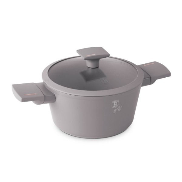 Garnek tradycyjny, BerlingerHaus BH-8100, 20 cm z pokrywką, taupe