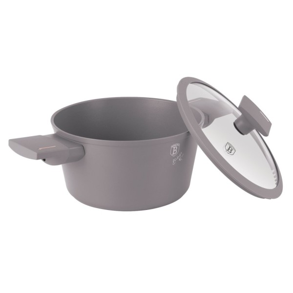 Garnek tradycyjny, BerlingerHaus BH-8100, 20 cm z pokrywką, taupe