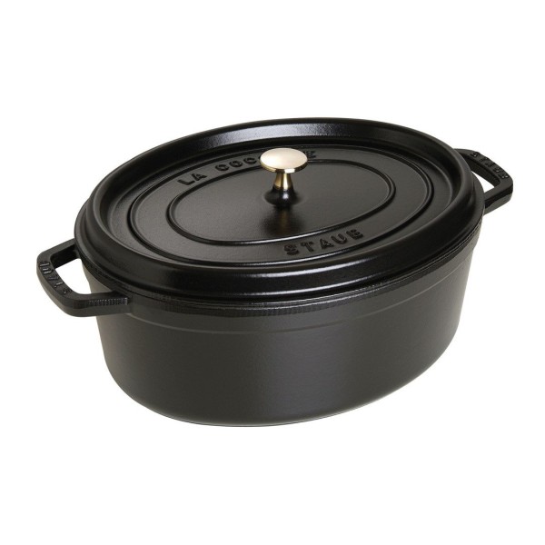 Garnek żeliwny owalny Staub La Cocotte 6,7 l czarny do duszenia i pieczenia