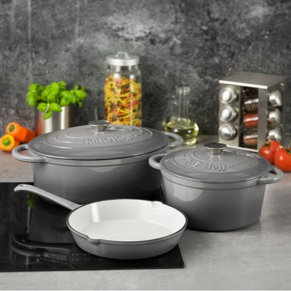 Garnek żeliwny Kinghoff KH-1521 4.0L 24cm do gotowania na kuchence i w piekarniku