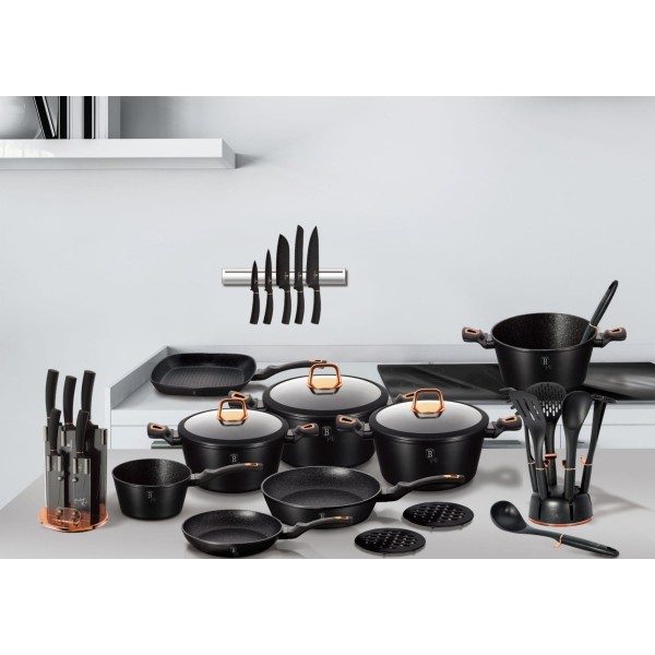Garnek niski Berlinger Haus Black Rose BH-1640 3,8L 28 cm do gotowania i duszenia
