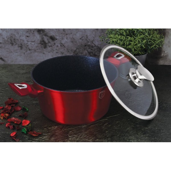 Garnek tradycyjny Berlinger Haus BH-1258, 6,5 L, z pokrywką, czerwony