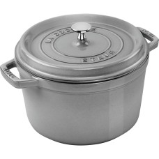 Каструля традиційна Staub La Cocotte, чавунна, кругла, висока, 4.8 л, графітова