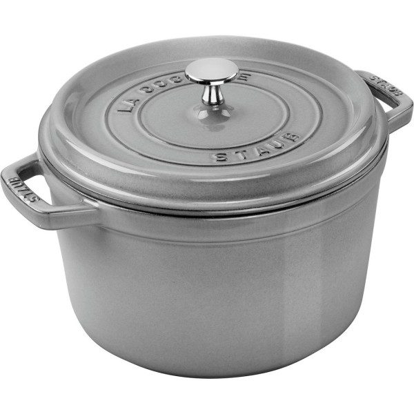 Каструля традиційна Staub La Cocotte, чавунна, кругла, висока, 4.8 л, графітова