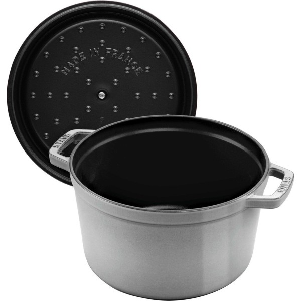Каструля традиційна Staub La Cocotte, чавунна, кругла, висока, 4.8 л, графітова