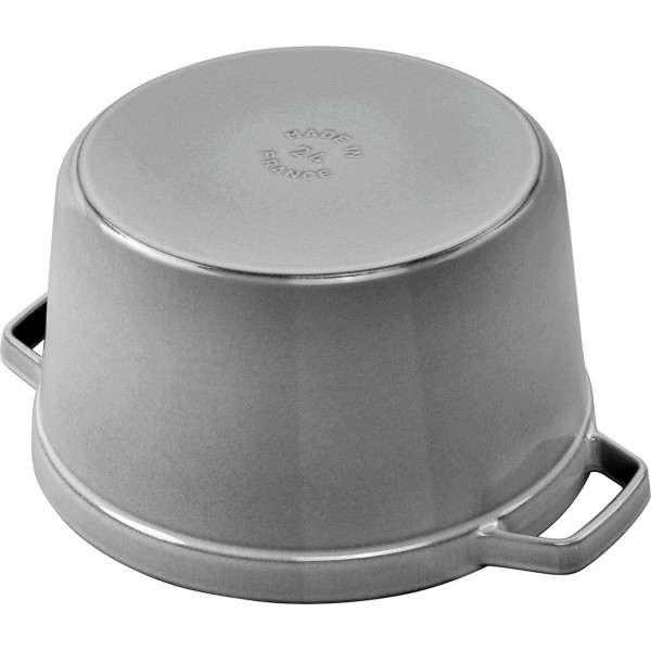Каструля традиційна Staub La Cocotte, чавунна, кругла, висока, 4.8 л, графітова