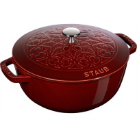 Гарний традиційний кухонний емальований чавунний каструля Staub Special Cocotte, червоний 3.5 л