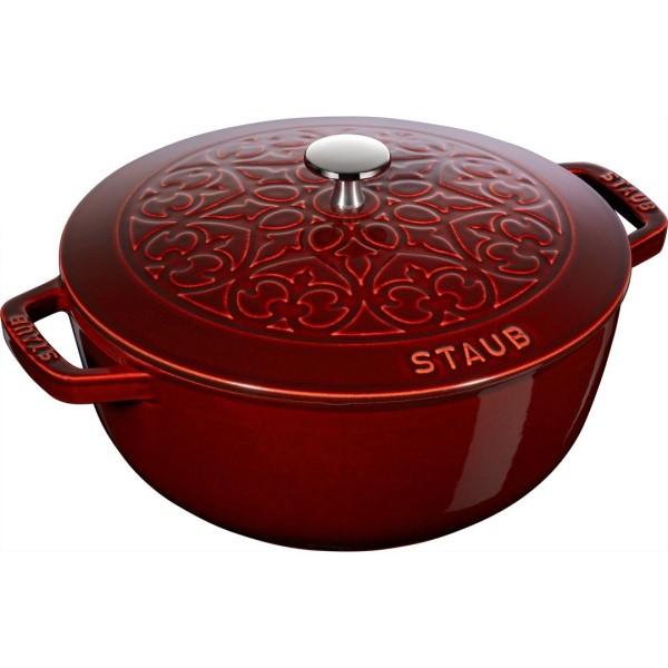 Гарний традиційний кухонний емальований чавунний каструля Staub Special Cocotte, червоний 3.5 л