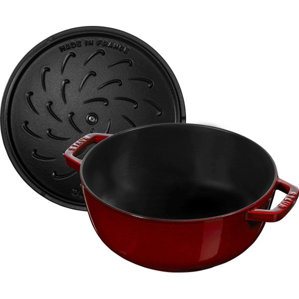 Гарний традиційний кухонний емальований чавунний каструля Staub Special Cocotte, червоний 3.5 л