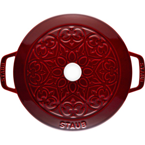 Гарний традиційний кухонний емальований чавунний каструля Staub Special Cocotte, червоний 3.5 л