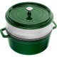 Гарний чавунний каструля Staub La Cocotte 5,2 л для готування зі вставкою, зелений