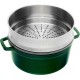 Гарний чавунний каструля Staub La Cocotte 5,2 л для готування зі вставкою, зелений