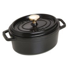 Гарний традиційний чавунний овальний каструля Staub La Cocotte 1 л чорна для приготування