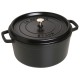 Каструля традиційна Staub La Cocotte, чавунна кругла, 8.35 л, чорна, для готування страв