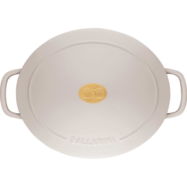 Garnek żeliwny owalny Ballarini Bellamonte 4.5 l do duszenia i pieczenia, kość słoniowa