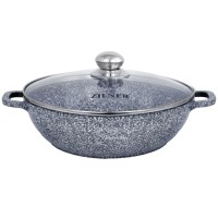 Garnek marmurowy Zilner ZL-7069 Wok 3,3L 28cm do smażenia i duszenia potraw