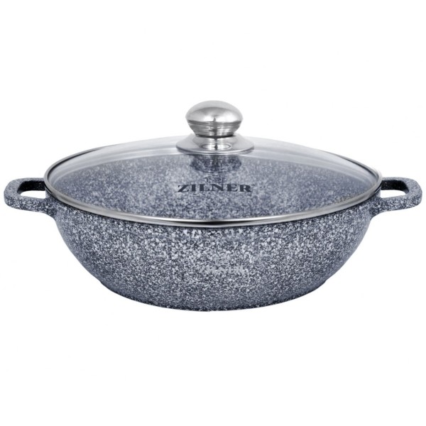 Garnek marmurowy Zilner ZL-7069 Wok 3,3L 28cm do smażenia i duszenia potraw