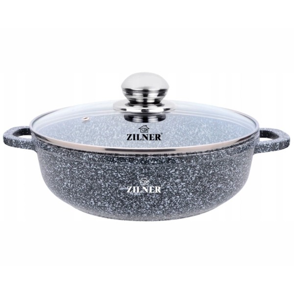 Garnek marmurowy Zilner ZL-7069 Wok 3,3L 28cm do smażenia i duszenia potraw