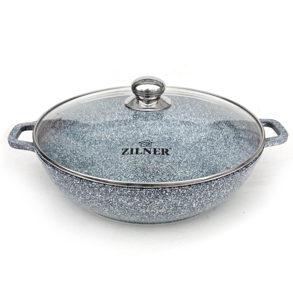 Garnek marmurowy Zilner ZL-7069 Wok 3,3L 28cm do smażenia i duszenia potraw