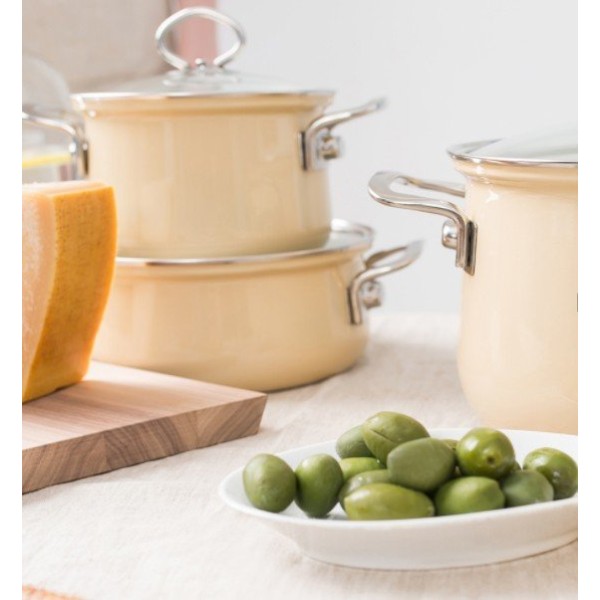 Garnek tradycyjny RIESS Avorio 6,5 l Ø24 cm z pokrywą — do gotowania na kuchence